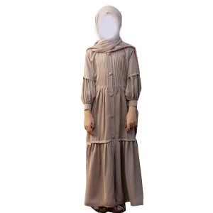 Wholesale Modest Evening Formal Straight Long Sleeve Chiffon Natural Waistline 100% Silk Eco-Friendly Customizable Button
