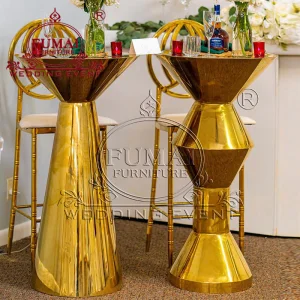 Wedding Cocktail Golden Barrel Table Display