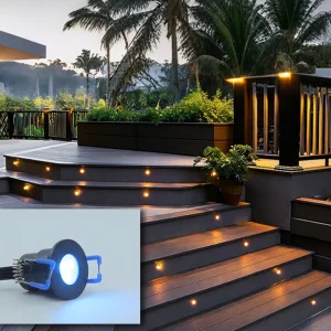 Low Voltage 24V Outdoor Waterproof Step Stair Lights Dimmable Timer RGBW UCS2904 Recessed LED Deck Lights