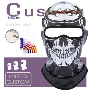 Glacier Manufacturer Cheap Skimask Custom Logo Printed Full Face Masks Skull One Hole Ski Mask Balaclava