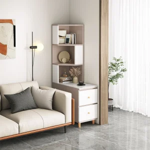 Venda Quente Novo Design Mesa de Cabeceira de Grande Capacidade em Painel de Densidade com Figura Slim