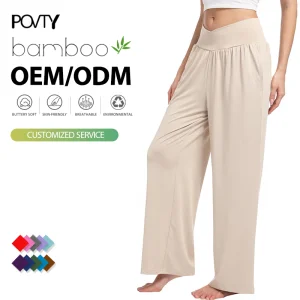 POVTY Eco-Friendly Bamboo Women's Wide Leg Yoga Pants