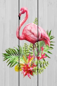Wood Wall Sign Flamingo UV Printing Wall Hanging Art Home Decor