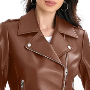 Spring 2025 Leather Jacket for Women Winter Red Dark Brown Plus Size Pakistan Style Ladies Leather Outerwear Women's Jackets
