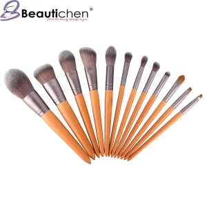 Beautichen Private Label Customized 12 Pieces Portable Brown Wood