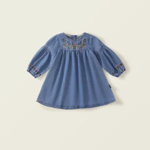 Fashion Custom Girls' Denim Dress Long Sleeve Fashion Dress