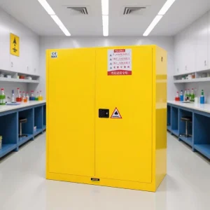 Lab Yellow Flammable Liquids Cabinet Industrial