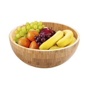 Round Bamboo Fruit and Salad Bowl