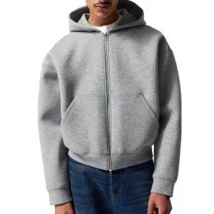 Cotton Custom Zip up Oversized Streetwear Essentials Sweatshirt Scuba Hoodie For Men