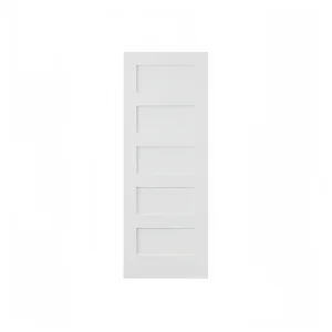 Premium 5-Panel Shaker Pre-Hung Wood Interior Door Solid Core MDF White Primed Finish 30" X 80"
