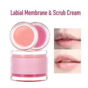 2 in 1 Softening and Moisturizing Labial Membrane &amp; Scrub Cream; Dual-Action Natural Gentle Repairing and Exfoliating Long Lasting Lip Scrub
