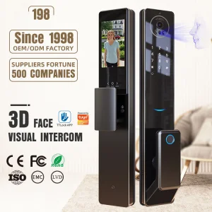 Door Smart Lock Tuya Wifi Biometric 3D Face Recognition Fully Automatic Waterproof With Camera And Fingerprint For Front Door