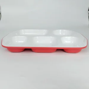Durable Plastic Divided Dinner Plate 5 Compartments