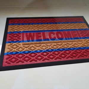 Custom Anti Fatigue Linen Fabric Non-Slip Floor Square Front Door Foot Mat Indoor Clear Kitchen Door Mat