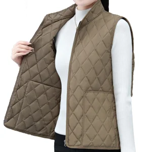 Stylish Casual Quilted Vest with Pockets