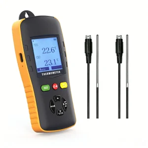Digital Dual Channel Thermometer Recorder PT100 PT1000 Probe Temperature Instrument