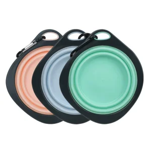 Collapsible Silicone Pet Bowl with Carabiner Portable Travel Pet Feeding Water Bowl for Dogs Cats Outdoor Use