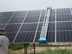 Solar Panel Cleaning Robot with Remote-Control Crawler Robotic Cleaner for Photovoltaic Washing