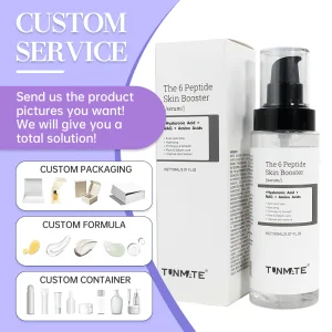 Organic 6 Peptide Skin Booster Whitening Firming Moisturizing Anti-Aging Nourishing Facial Serum Custom