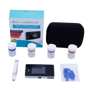 2023 Automatic Smart 4 in 1 Cholesterol Testing Device Uric Acid Hemoglobin Analysis Glucosemeter Blood Glucose Rapid Test Meter