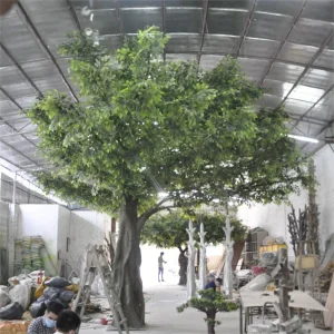 Highly Customized Green/Gold Artificial Banyan Tree Artificial Crafts