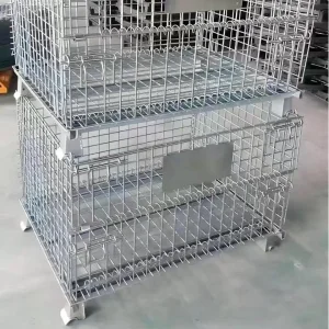 Heavy-Duty Collapsible Wire Mesh Storage Containers Warehouse Cage Rack