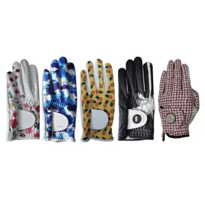 Golf Glove Factory Hot Selling Custom Own Design PU Golf Synthetic Leather Glove For Left Hand Breathable For Sports And Gym Use