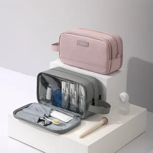 Factory Profession Custom Luxury Quality Toiletry Makeup Pouch Travel Fashion Organizer Cosmetic Bag Beauty Wet-Dry Separation