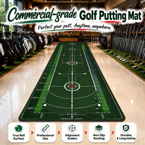 Factory Outlet Golf Putting Trainer Mat Nylon Surface and TPR Backing Golf Putting Mat Outdoor for Improved Accuracy