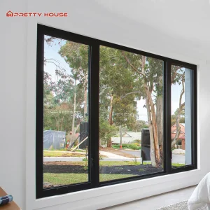 Big Fixed Picture Window Soundproof Picture System Frame Less Aluminum Window