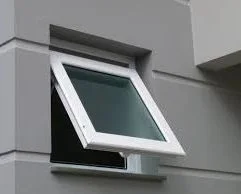 Modern Design Reflective Art Pattern Glass Handle Lock Hinges UPVC PVC Vinyl Awning Windows Profile with External Fixed Sash
