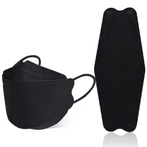 Mascarilla desechable para adultos Kf94, negra y blanca 3D, mascarillas protectoras con ganchos para las orejas, mascarilla de moda y transpirable para uso diario