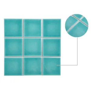 China Hot Sale Blue and Green Glossy Swimming Pool Mosaic Tile for Sale