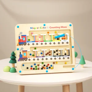 Montessori Wooden Educational Toys for Toddlers 1-3 Years Sensory Train Magnetic Maze