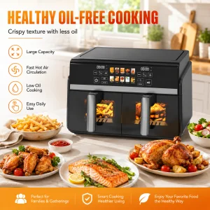 Dual Basket Air Fryer With Visible Window