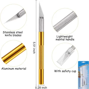 Craft Knife Kit with 5 Pieces Stainless Steel Blades