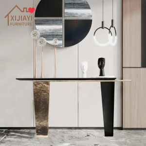 Xijiayi Modern Hotel Console Table with Metal Steel for Luxury Lobby Decor.
