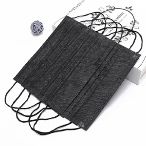 Protective Elastic Earloop Disposable 3ply Black Face Masks for Tattoo