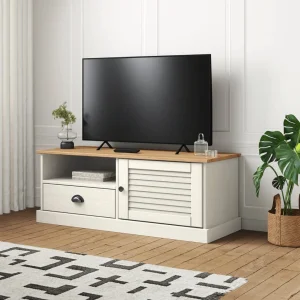 Solid Wood TV Stand White