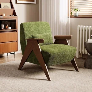 Classic Retro Armchair Solid Wood Frame