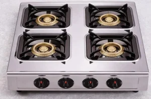 موقد غاز محمول 4-Burner من الفولاذ المقاوم للصدأ مع إشعال إلكتروني للطهي في المنزل والمطابخ التجارية