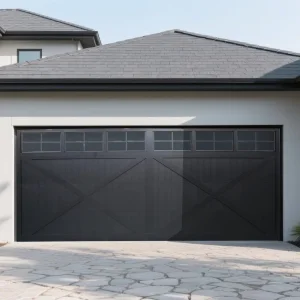 Durable Weatherproof Faux-Wood Aluminum Sectional Overhead Panel-Lift Door for High-End Villas