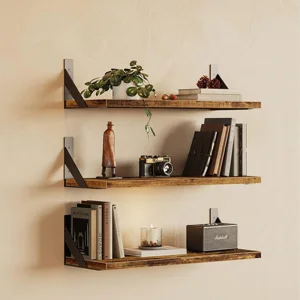 Hot-Selling Country Style Floating Shelf Wall Mounted Natural Wood Ledges Multi-Functional Storage Shelf