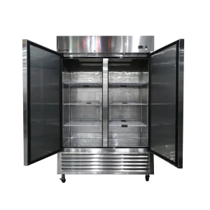 Exhibidor refrigerado de alimentos de bajo mantenimiento y conveniente para operaciones ocupadas, armario vertical de acero inoxidable