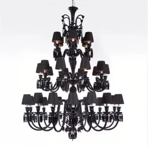 Modern Black Crystal Chandelier