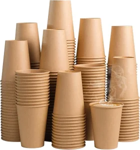 Customized Printed logo Disposable Coffee Paper Cup Biodegradable Double-layer Hot Drink Paper Coffee Cup with Lid