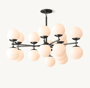 Brass Six-Arm Pendant Light