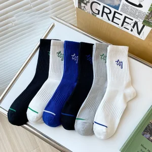 Premium Men's Moisture-Wicking Socks with Stylish Embroidered Logo