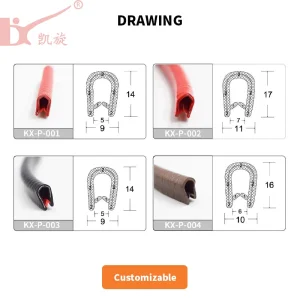 High Quality Waterproof UV Resistant Flexible Edge Protection Custom Extrusion PVC Automotive Decorative Sealing Strip