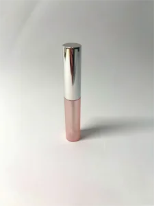 Premium Electroplated Silver Cap Lip Gloss Tube | Matte Pink 13mm Empty Cosmetic Packaging | High-End Beauty Containers